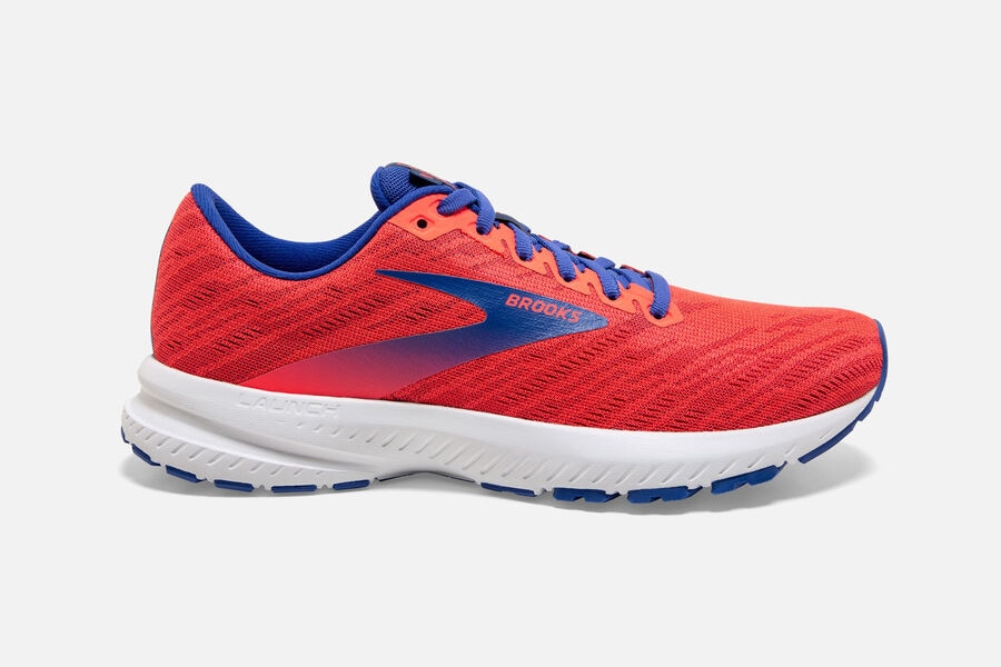 Brooks Launch 7 Mens UK - Road Running Shoes - Coral/Claret/Blue 621-SHXZYC